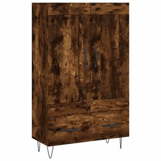 Berkfield Home Highboard Smoked Oak 69.5x31x115 cm Engineered Wood in Brown