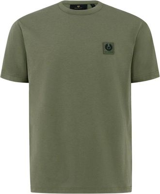 Belstaff Groen Logo Patch T-Shirt - Heren - T-shirts - Groen - XL - Katoen - Tops