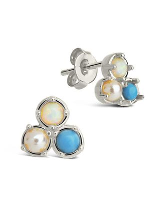 Sterling Forever Silver Triple Stud Earrings