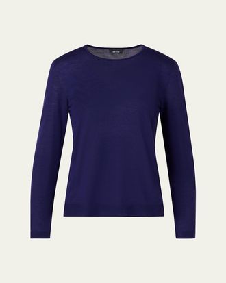 Akris Cashmere-Silk Fine Gauge Knit Sweater