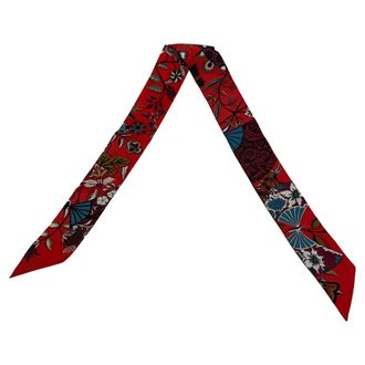 Herm&egrave;s Herm&egrave;s Fleurs et Papillons de Tissus bedrukte twill sjaal van veelkleurige zijde