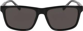 Lacoste Casual Elegance 56mm Rectangular Sunglasses in Black at Nordstrom Rack