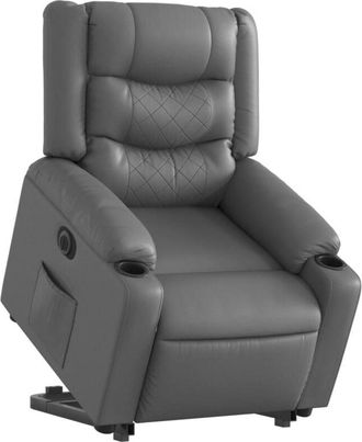vidaXL Vidaxl - Sill&oacute;n Reclinable Elevable El&eacute;ctrico De Cuero Sint&eacute;tico Gris