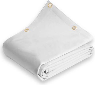 Esto Esto - Telo Impermeabile 650 Gr/m&sup2; Telone Per Camion Pesante Bianco Con Occhielli 3x5