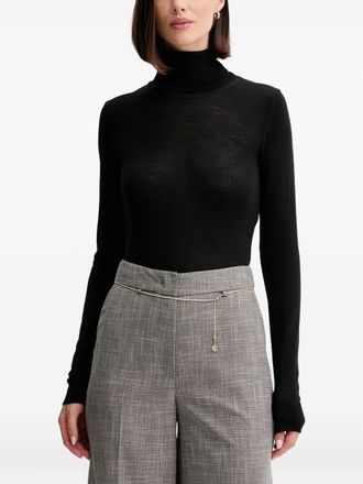 Simona Corsellini Top met col en lange mouwen - Zwart