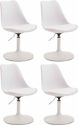 Clp Clp - Set De 4 Sillas De Comedor Maverick Con Pie De Trompeta Blanco Blanco