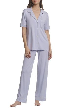 Eberjey Gisele Short Sleeve Pant Pajamas in Lavender Dusk/ivory at Nordstrom, Size X-Small