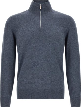 Brunello Cucinelli Blue Cashmere Mens Cardigan