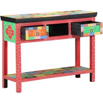 vidaXL Mesa Consola Multicolor 100 X 30 X 75 Cm Madera Maciza De Mango Vidaxl