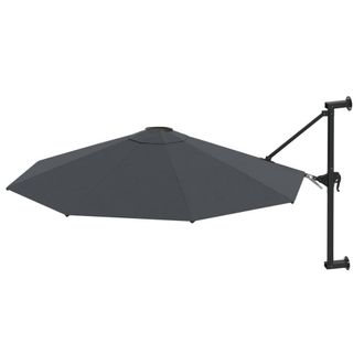Berkfield Home Wall-Mounted Parasol with Metal Pole 300 cm Anthracite in Charcoal