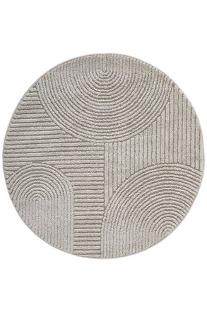 Novel Webteppich, Grau, Textil, Boho, rund, ISO 9001, Bsci, Oeko-Tex Standard 100, f&uuml;r Fu&szlig;bodenheizung geeignet, in verschiedenen Gr&ouml;&szlig;en erh&auml;ltlich, leicht 