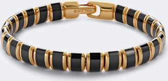 David Yurman Spiritual Beads 18kt gold bracelet with onyx