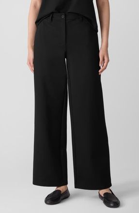 Eileen Fisher High Waist Wide Leg Pants in Black at Nordstrom, Size X-Large