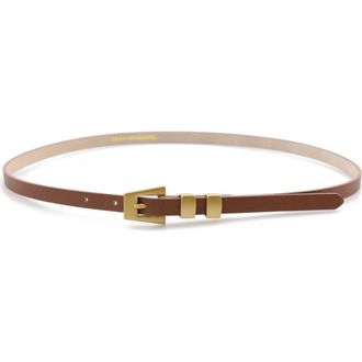 Petit Moments Modern Slim Belt in Brown/Gold at Nordstrom, Size Medium