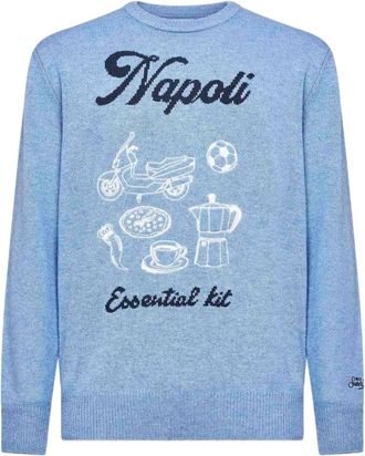 MC2 Saint Barth Truien & Vesten, Heren, Blauw, S, Wol, Heron Knit