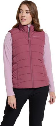 Mountain Warehouse Opal Womens Padded Gilet - Lightweight Body Warmer, Water Resistant Sleeveless Jacket with Front Pockets - Light Rain, Autumn, Winter Pink Womens Size