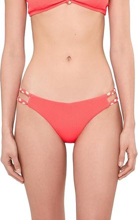 BECCA by Rebecca Virtue Modern Edge Rib Jordan Hipster Bottom Womens Swimwear Caliente : SM, Nylon/Spandex