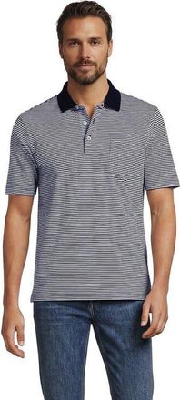 Lands End Short Sleeve Cotton Supima Polo Shirt with Pocket in Radiant Navy Micro Stripe at Nordstrom, Size Xx-Large