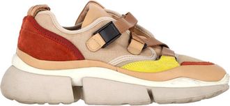 Chlo&eacute; Womens Leather Sonnie Low-Top Sneaker In Multicolor Leather And Mesh (Authentic Pre-Loved)