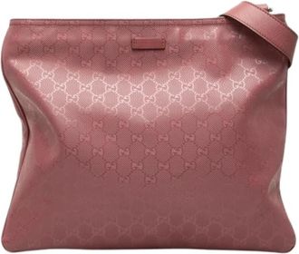 Gucci Pre-owned Canvas Crossbody Bag - Dames - Vintage Schoudertas - Roze - ONE Size - Leer - Vintage