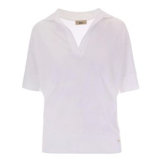 Herno Polo Shirts, female, White, Size: XL Short-sleeve Polo