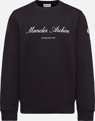 Moncler Mens Signature Logo Sweatshirt Black - Size: 44
