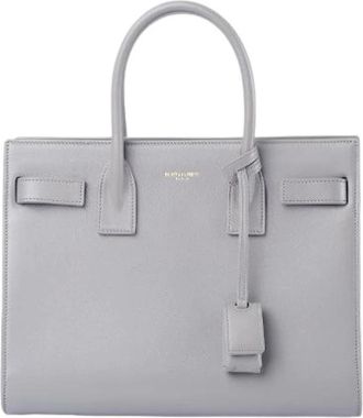 Saint Laurent Pre-owned Handbags, female, Gray, Size: ONE SIZE Pre-owned Sac De Jour Bag