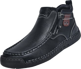 Generic Top Shoes Korean Version of The Breathable Handmade Large Size Border Leather Shoes Mens Casual Shoes Mens BootsNew High Top Shoes Korean Version of T