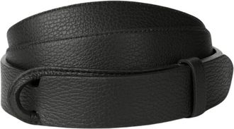Orciani Gehamerde leren riem - Dames - Riemen - Zwart - ONE Size - Leer - Accessoires
