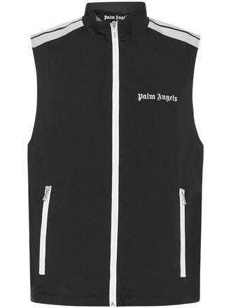 Palm Angels logo-print vest - men - Polyamide/Polyester - 50 - Black