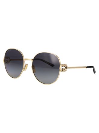 Gucci GG2047S Round Metal Frame Sunglasses - Gold