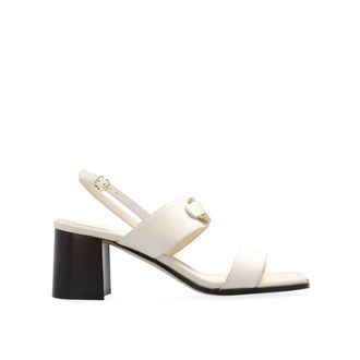 Ferragamo White Calfskin Platform Womens Sandals