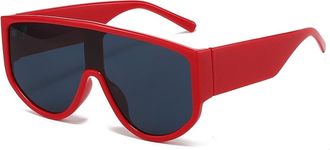 Generic Mens Outdoor Large Frame Sunglasses Womens Sports Commuter Sun Glasses(Red)