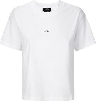 A.P.C. Boxy Micro Logo T-Shirt - Dames - T-shirts - Wit - S - Katoen - Tops