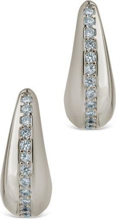 Sterling Forever Ari Cubic Zirconia Chunky Mini Hoop Earrings in Silver at Nordstrom Rack