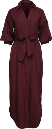 BROCHU WALKER Abito Kate Barlo con cintura - Rosso