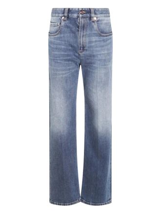 Brunello Cucinelli Jeans met persplooi - Blauw