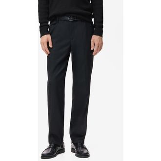 Mango Straight Leg Pants in Black at Nordstrom, Size 34