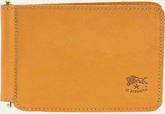 IL BISONTE Mens Leather Bifold Wallet w/ Money Clip