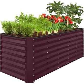 Best Choice Products 8x2x2ft Outdoor Metal Raised Garden Bed, Planter Box for Vegetables, Flowers, Herbs