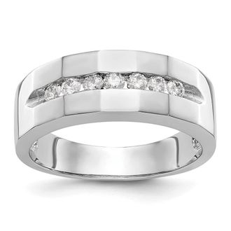 Diamond2Deal 14k White Gold Lab Grown Diamond Wedding Band Ring 0.35Ct Clarity- VS Color- G-H