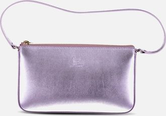 Prada Womens Christian Louboutin Loubila Metallic Shoulder Bag - Purple