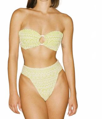 Montce Swim Tori Ties Bandeau Bikini Top In Lime Icing