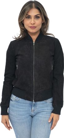 Infinity Leather Womens MA-1 Suede Bomber Jacket-Arnhem