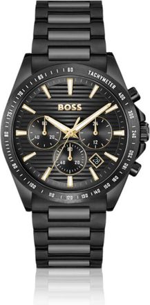 BOSS Steel-bracelet watch with black plating