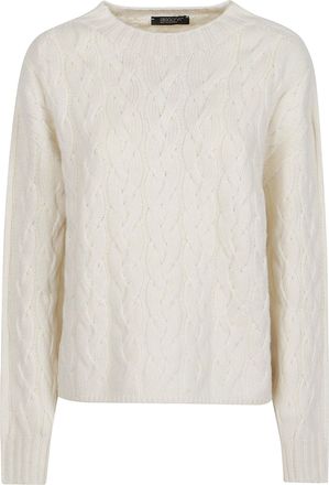 Aragona Cable-Knit Cashmere Crewneck Sweater