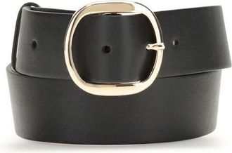 Gabriela Hearst Womens Leather Belt Gold Buckle - Black - Size Medium