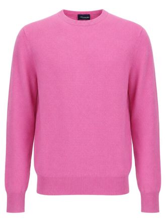 Drumohr Pink Round Neck Cashmere Silk Sweater