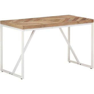 vidaXL Vidaxl - Mesa De Comedor Madera Maciza De Acacia Y Mango 120x60x76 Cm