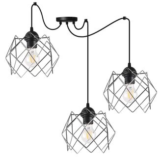 OEM L&aacute;mpara Colgante Stella Spider Pantalla Cromada De 3 Platos E27